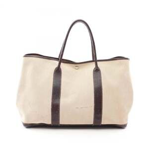 Hermes Garden Party MM Tote Bag Handbag Toile H Buffle Women's Beige/Brown